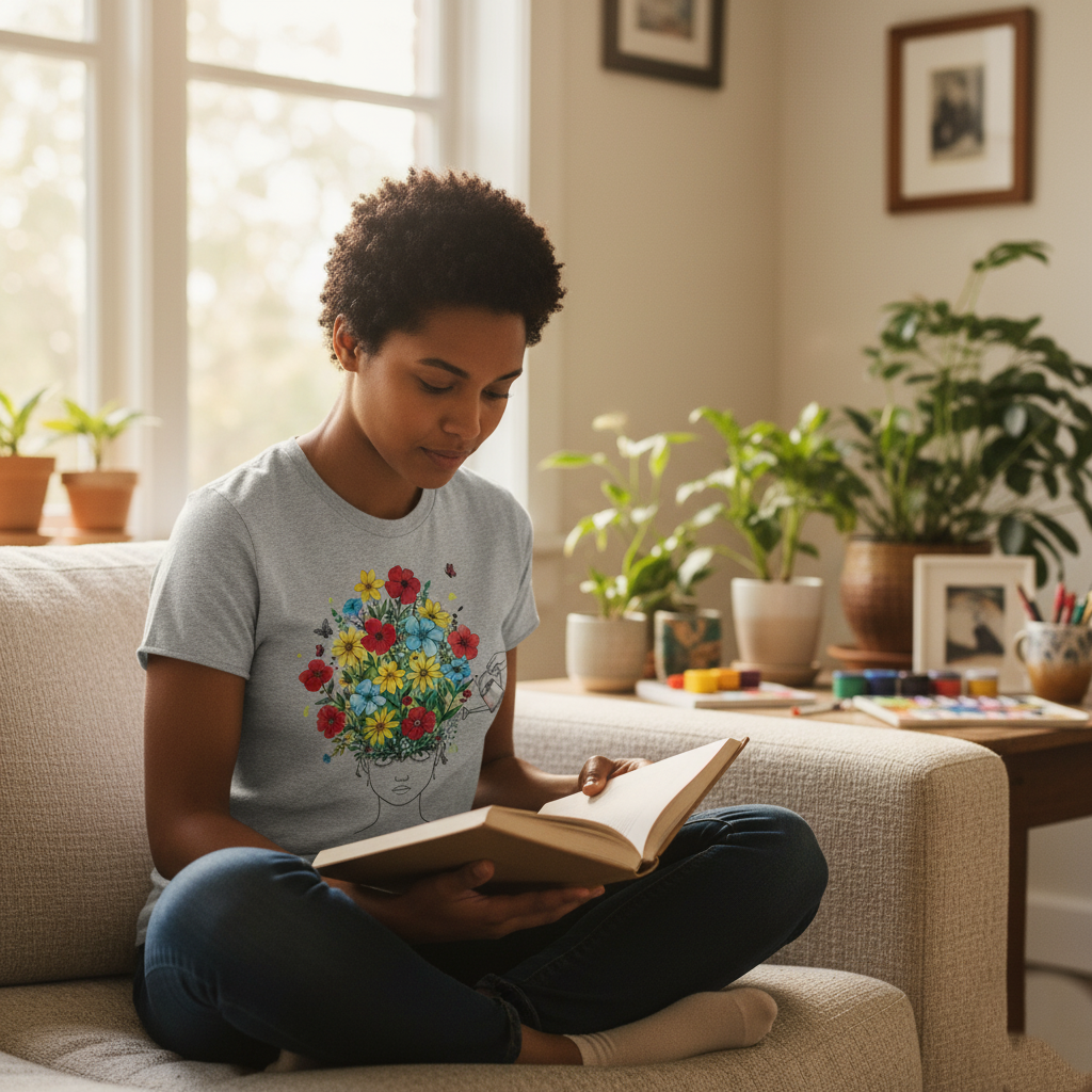 Bloom Within – Watercolor Floral Mind T-Shirt - Image 2