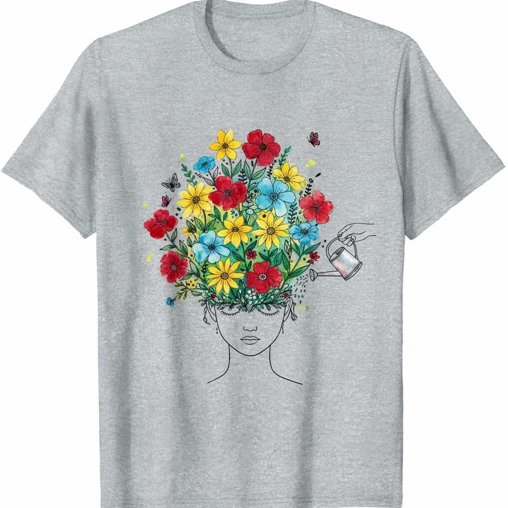 Bloom Within – Watercolor Floral Mind T-Shirt - Image 5